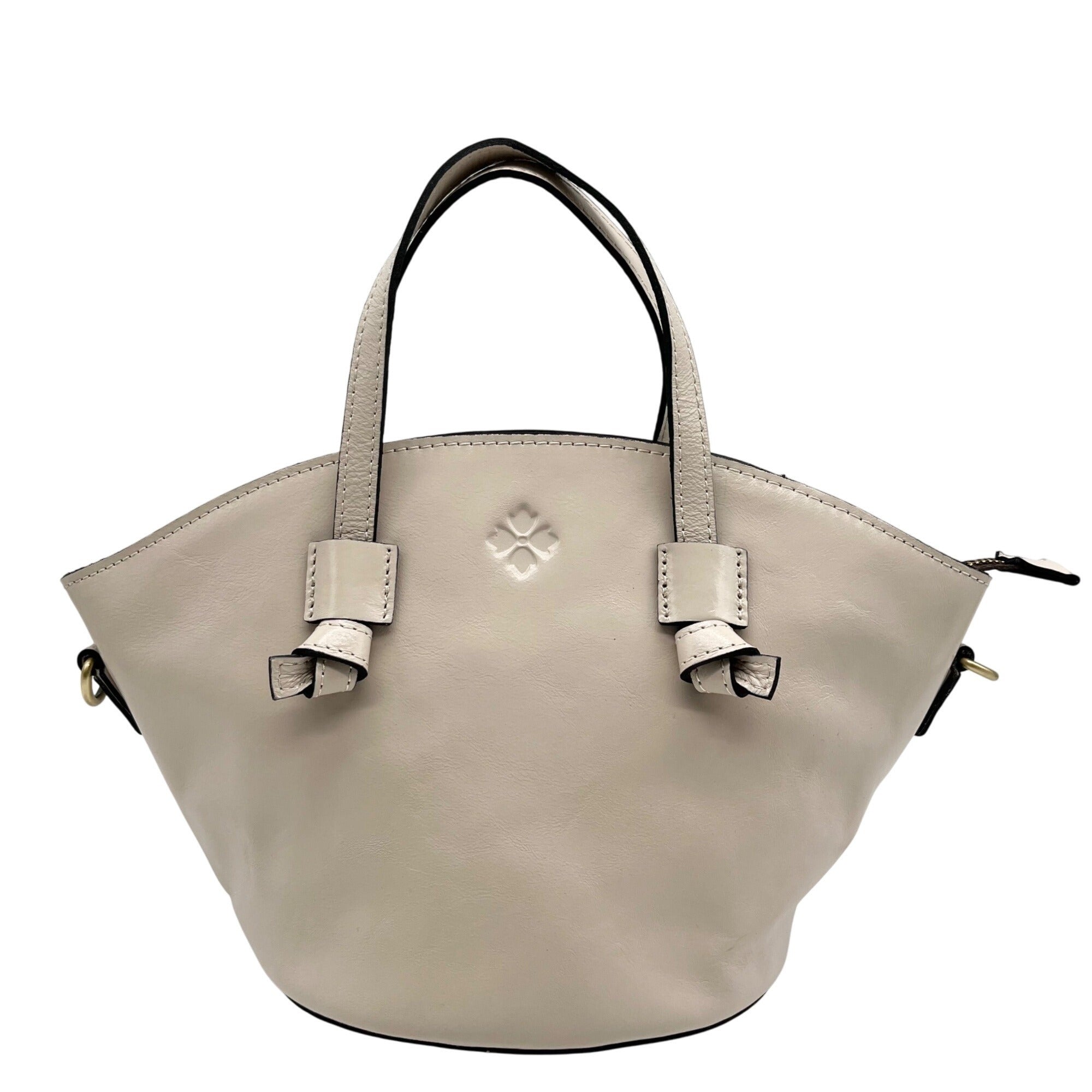Patricia Nash Chalk White Leather Corallina Convertible Satchel 