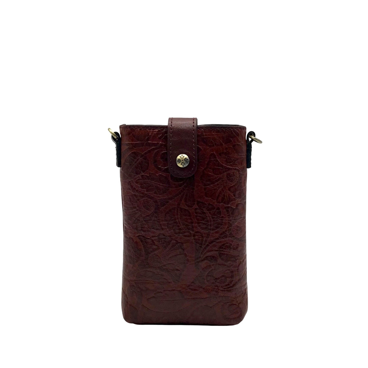 Patricia Nash Cognac Mini Tooled Leather Crossbody Bag