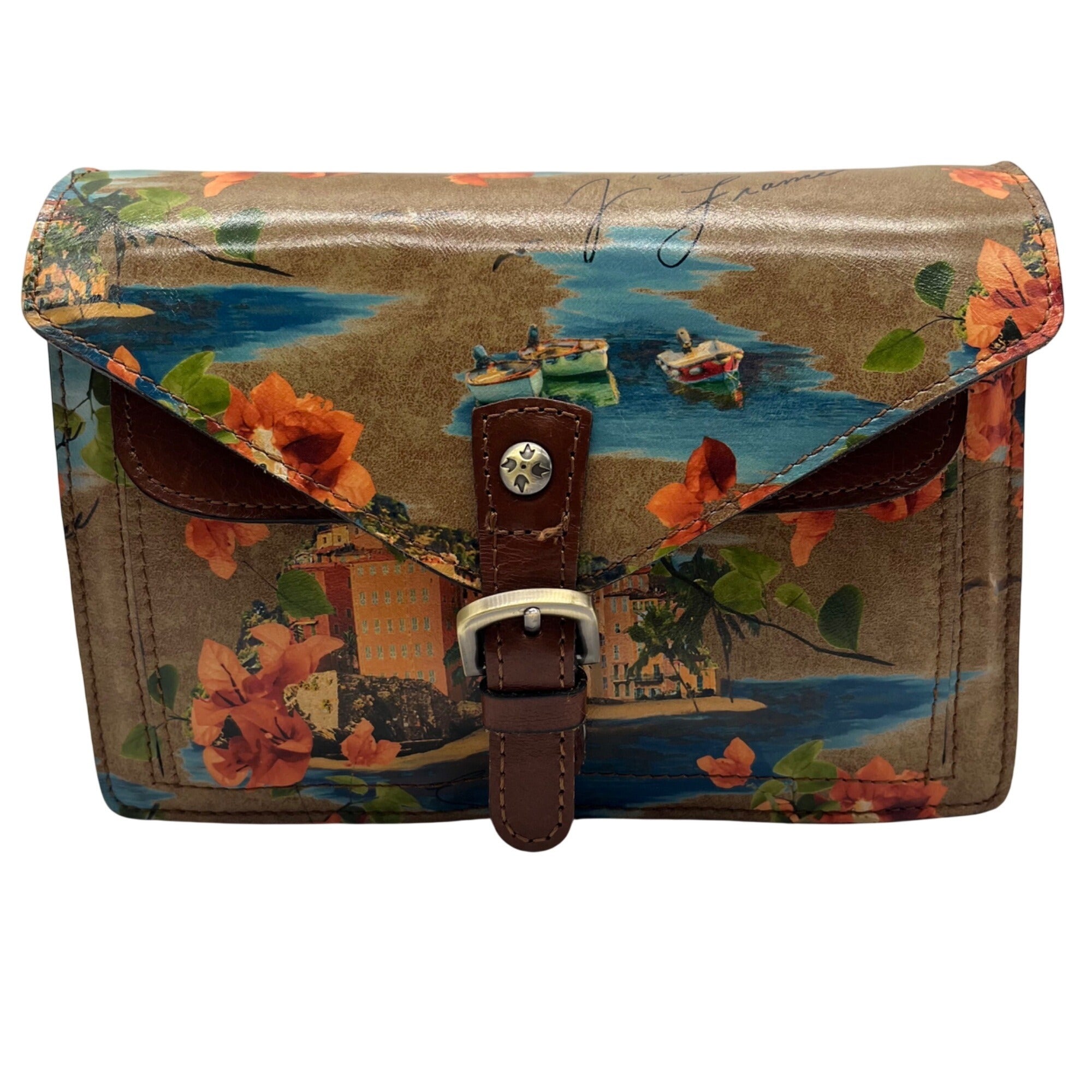 Patricia Nash French Riviera Print Leather Crossbody
