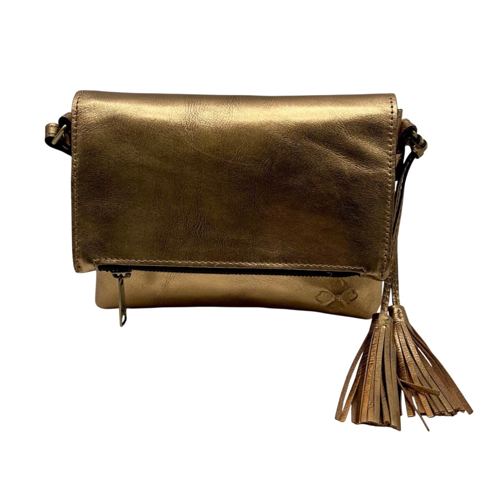 Patricia Nash Metallic Bronze Leather Crossbody