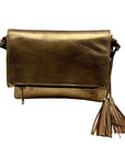 Patricia Nash Metallic Bronze Leather Crossbody