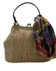 Patricia Nash Straw Tan Laureana Frame Satchel Bag