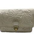 Patricia Nash White Leather Lanza Crossbody Bag