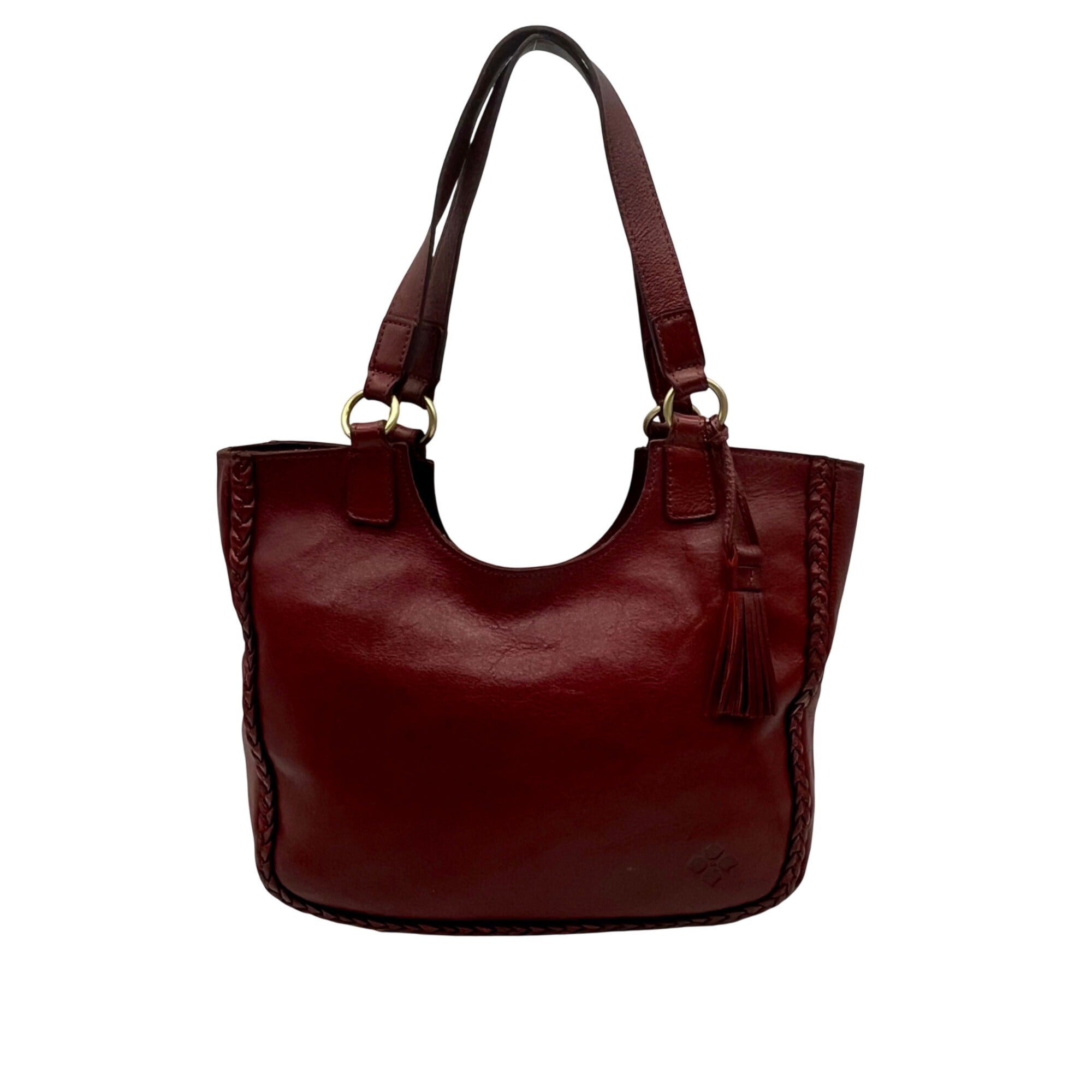 Patricia Nash Willa Maroon Extra Large Leather Tote 