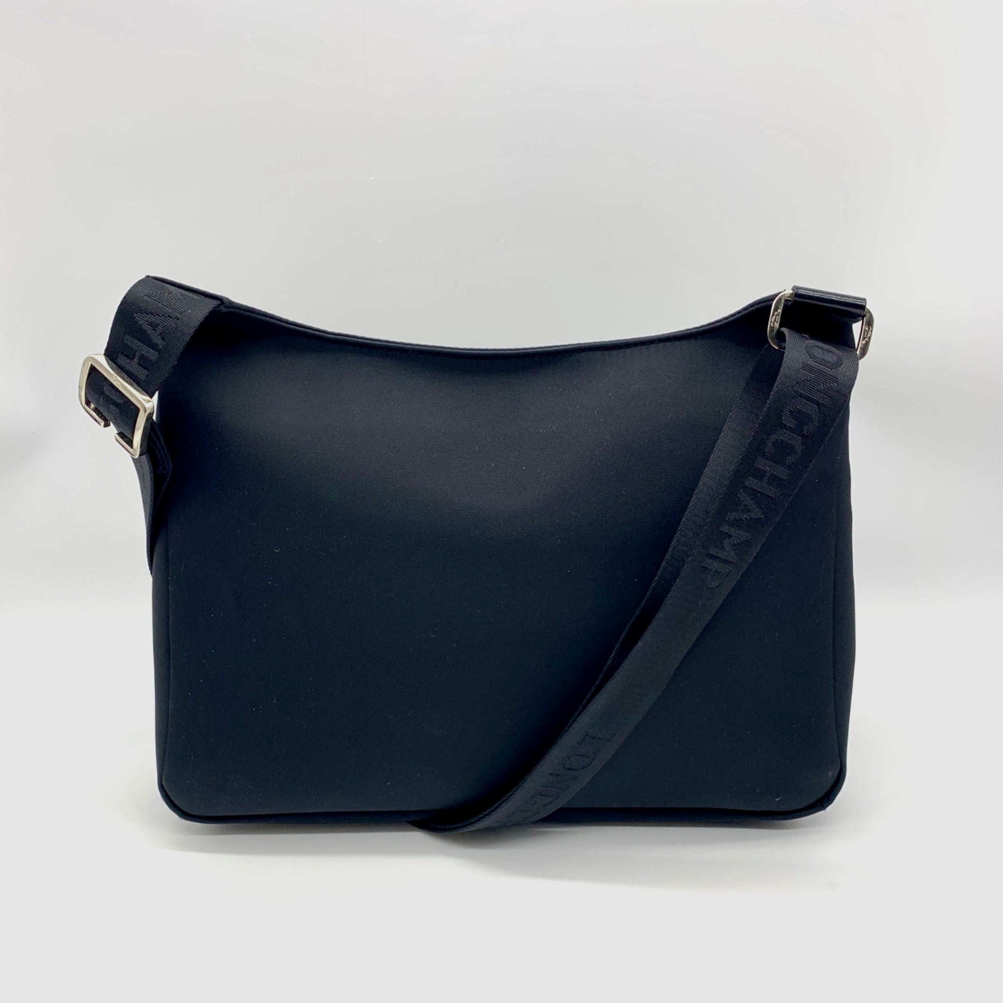 Longchamp Black Nylon Planetes Crossbody Bag