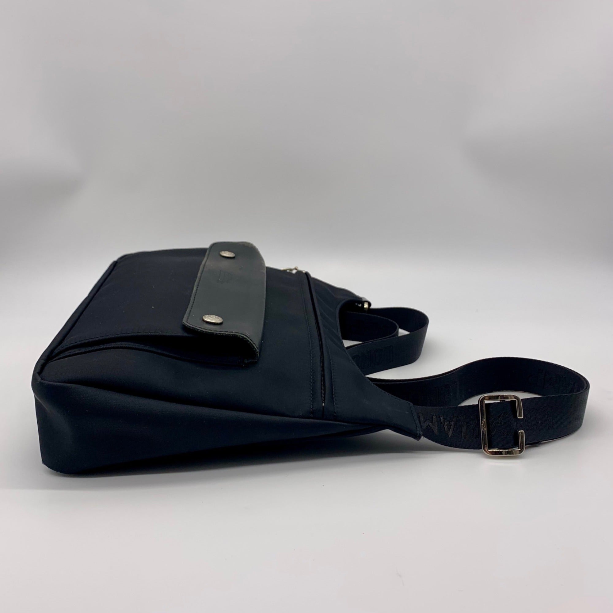 Longchamp Black Nylon Planetes Crossbody Bag