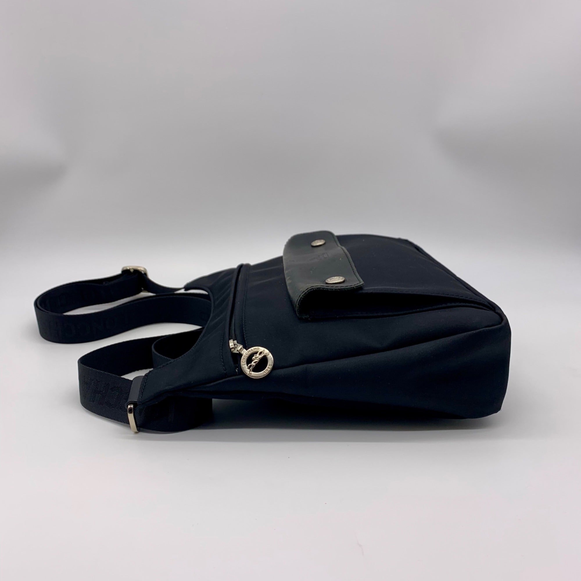 Longchamp Black Nylon Planetes Crossbody Bag