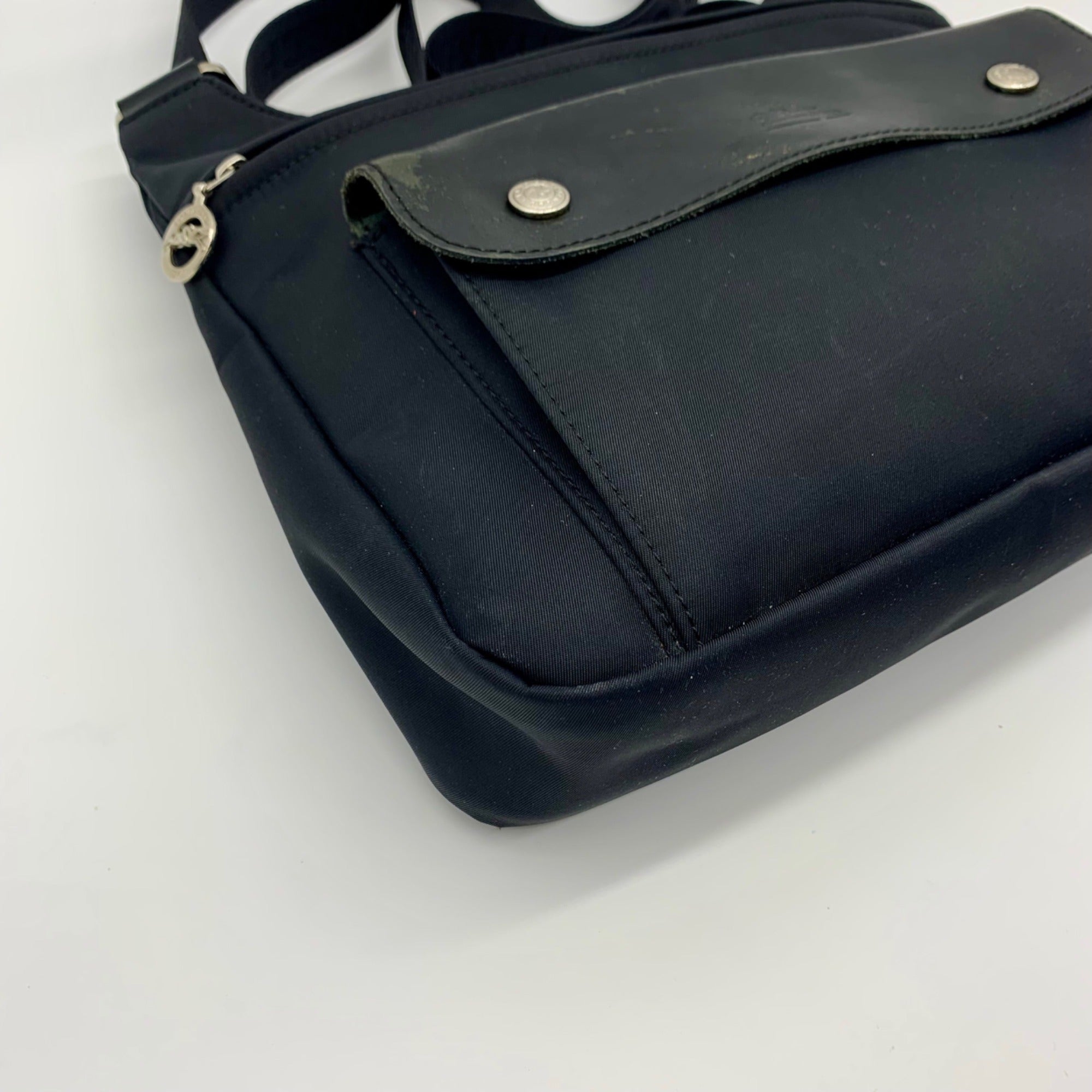 Longchamp Black Nylon Planetes Crossbody Bag