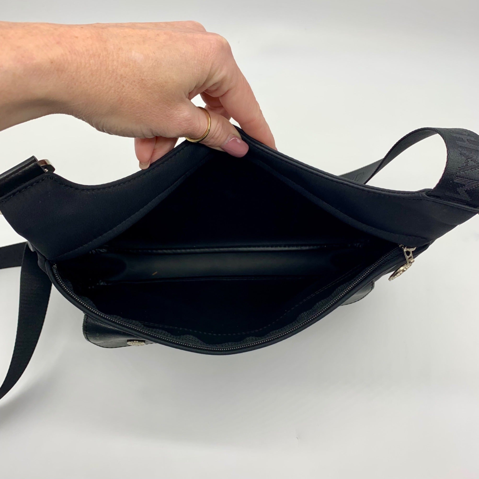 Longchamp Black Nylon Planetes Crossbody Bag