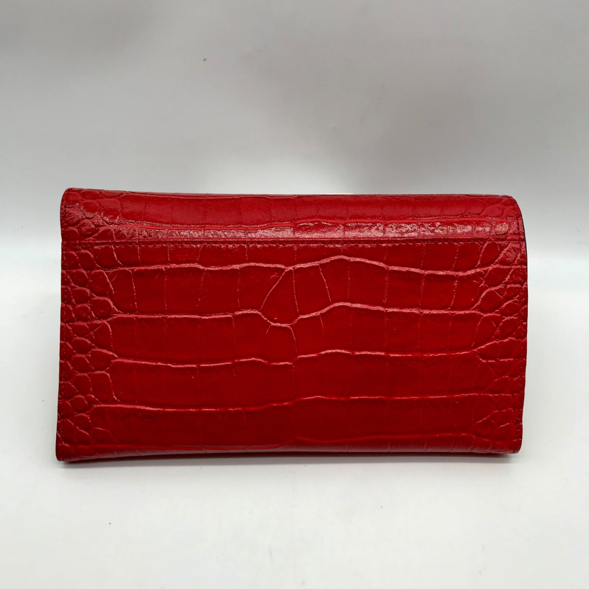 Kate Spade Red Croc Embossed Leather Bristol Drive Phoenix Wallet