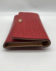 Kate Spade Red Croc Embossed Leather Bristol Drive Phoenix Wallet