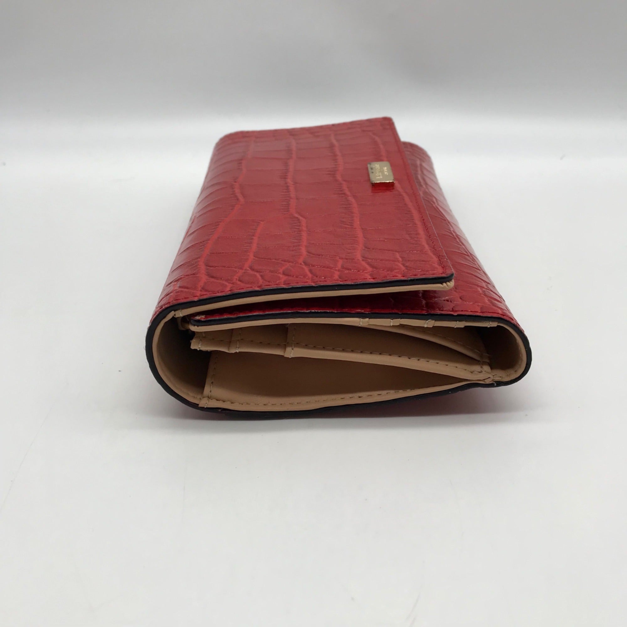 Kate Spade Red Croc Embossed Leather Bristol Drive Phoenix Wallet