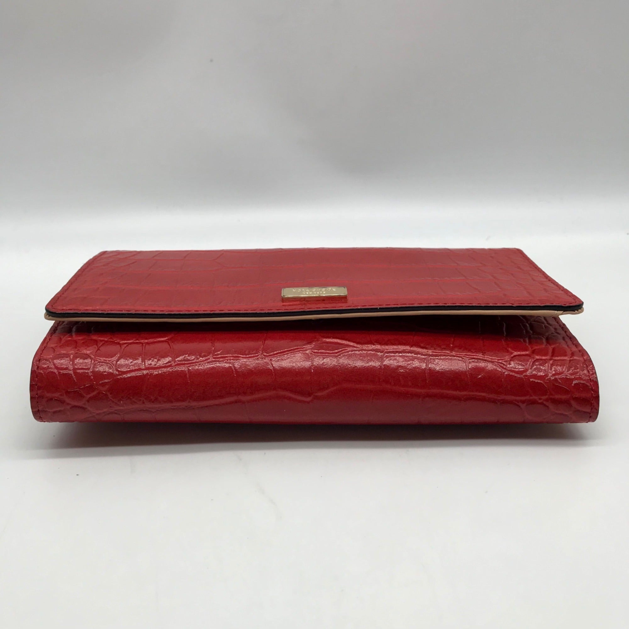 Kate Spade Red Croc Embossed Leather Bristol Drive Phoenix Wallet