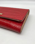 Kate Spade Red Croc Embossed Leather Bristol Drive Phoenix Wallet