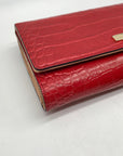 Kate Spade Red Croc Embossed Leather Bristol Drive Phoenix Wallet