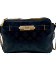 Guess Black Embossed Double Zip Bea Crossbody