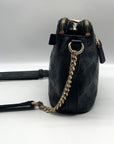 Guess Black Embossed Double Zip Bea Crossbody