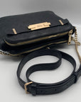 Guess Black Embossed Double Zip Bea Crossbody