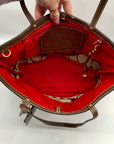 Coach Khaki & Red Signature Stripe Canvas Tote Bag 10125