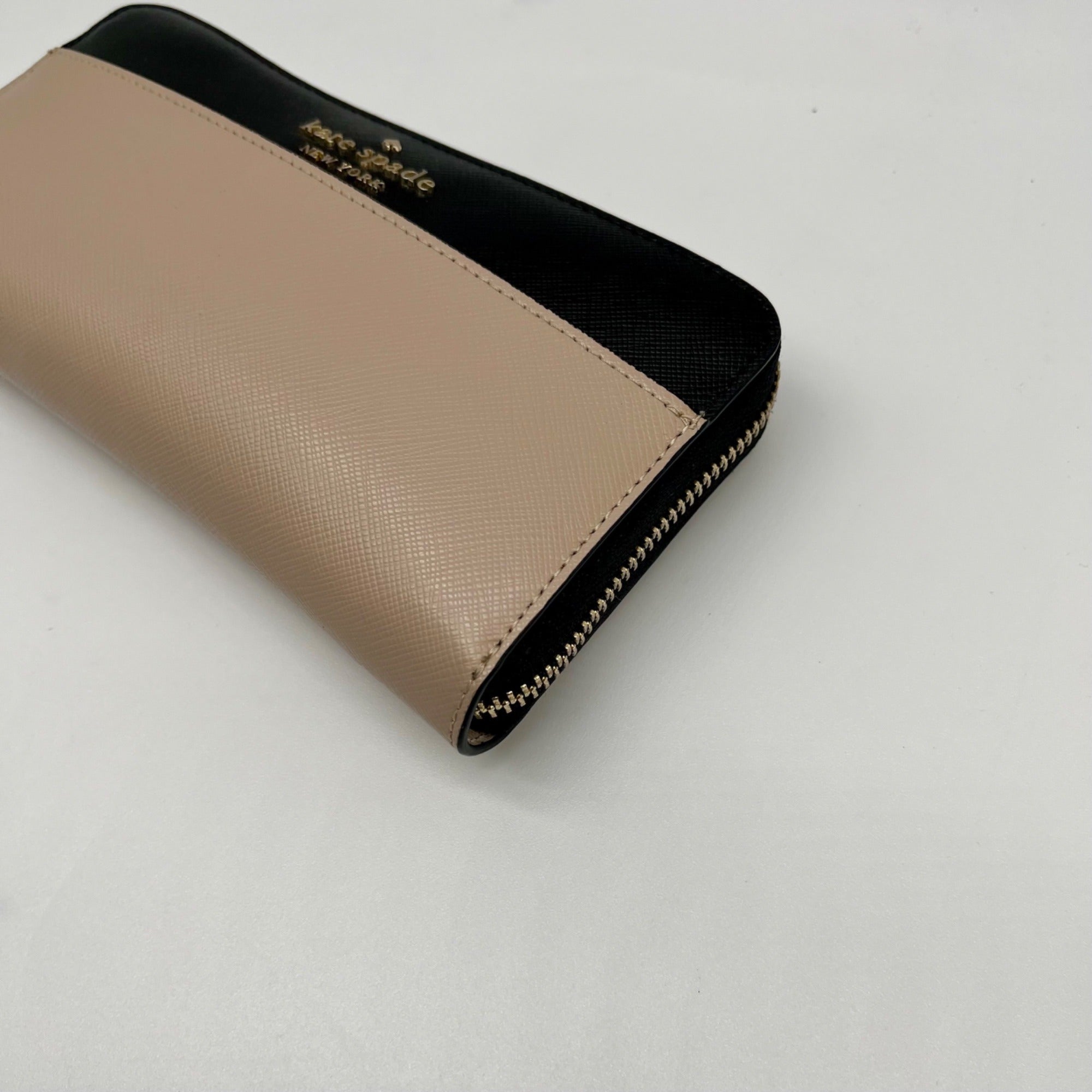 Kate Spade Beige &amp; Black Staci Colorblock Large Continental Wallet