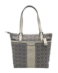 Coach Blue Signature C Monogram Canvas Stripe Tote Bag F28927