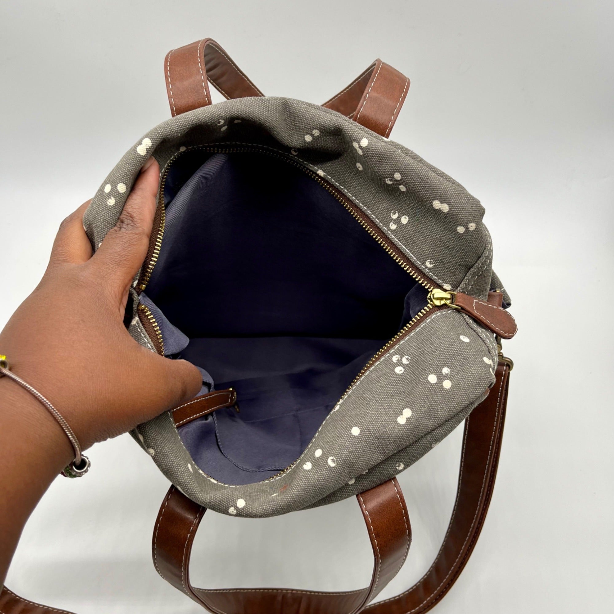 Makia Grey Fabric Commuter Tote Bag