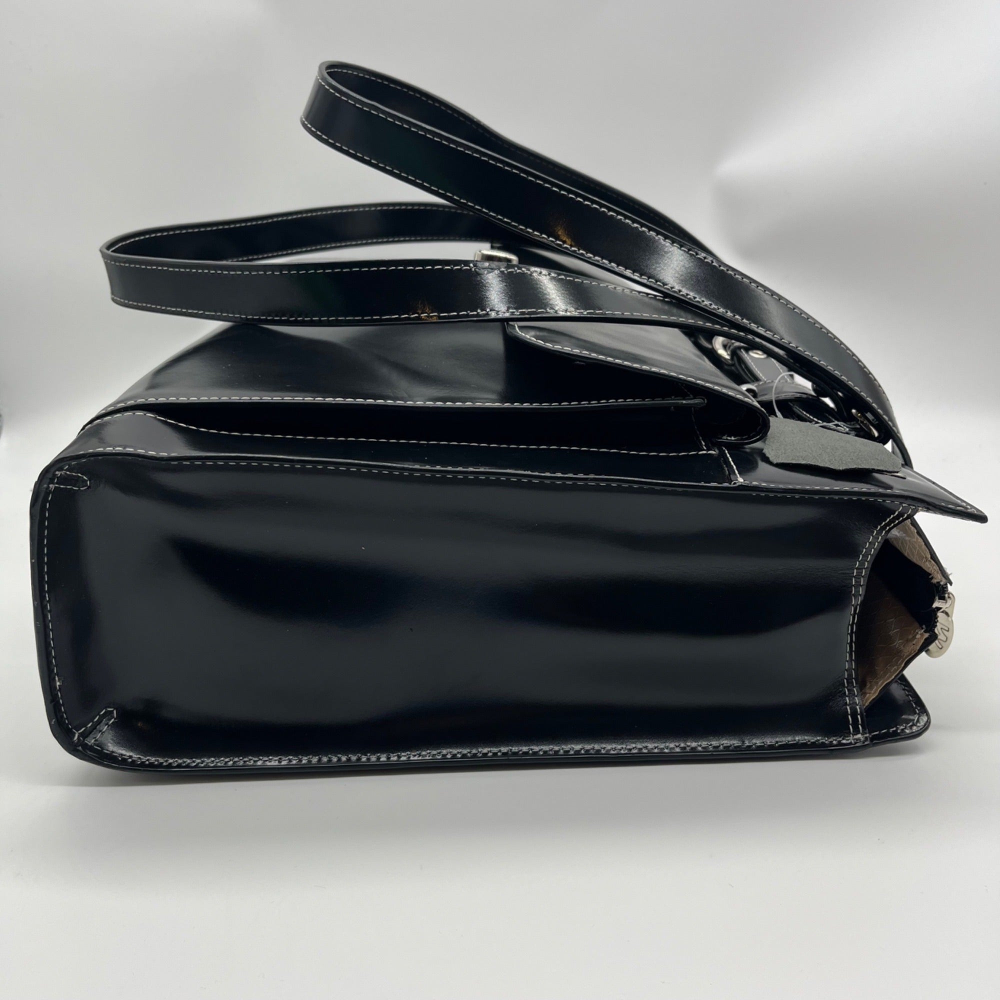 McKlein Joilet Black Leather Laptop Tote