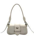 Prada White Leather Sidonie Shoulder Bag