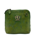 Pratesi Green Italian Leather Crossbody Bag