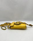 Tory Burch Yellow Leather Miller Nano Crossbody Bag