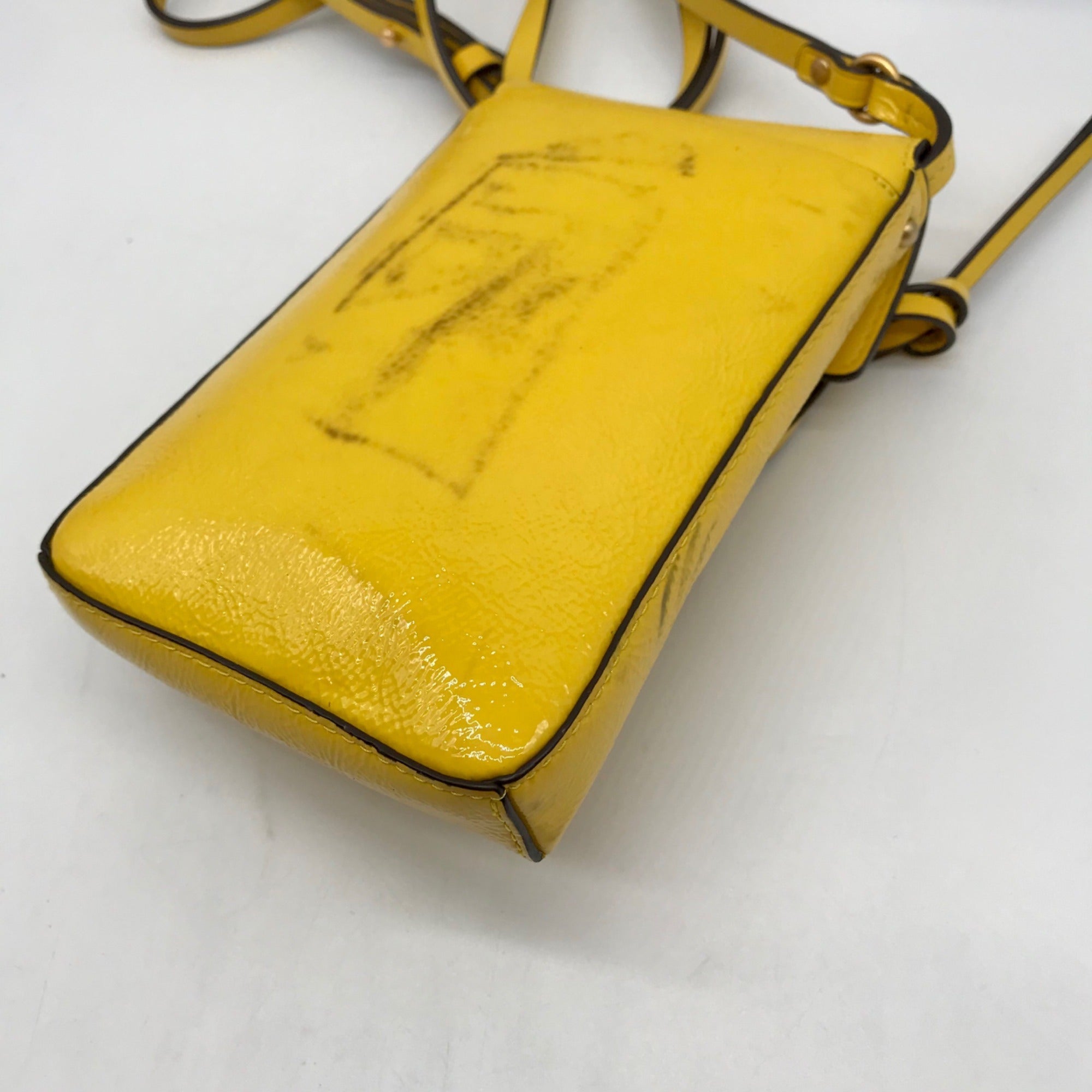 Tory Burch Yellow Leather Miller Nano Crossbody Bag
