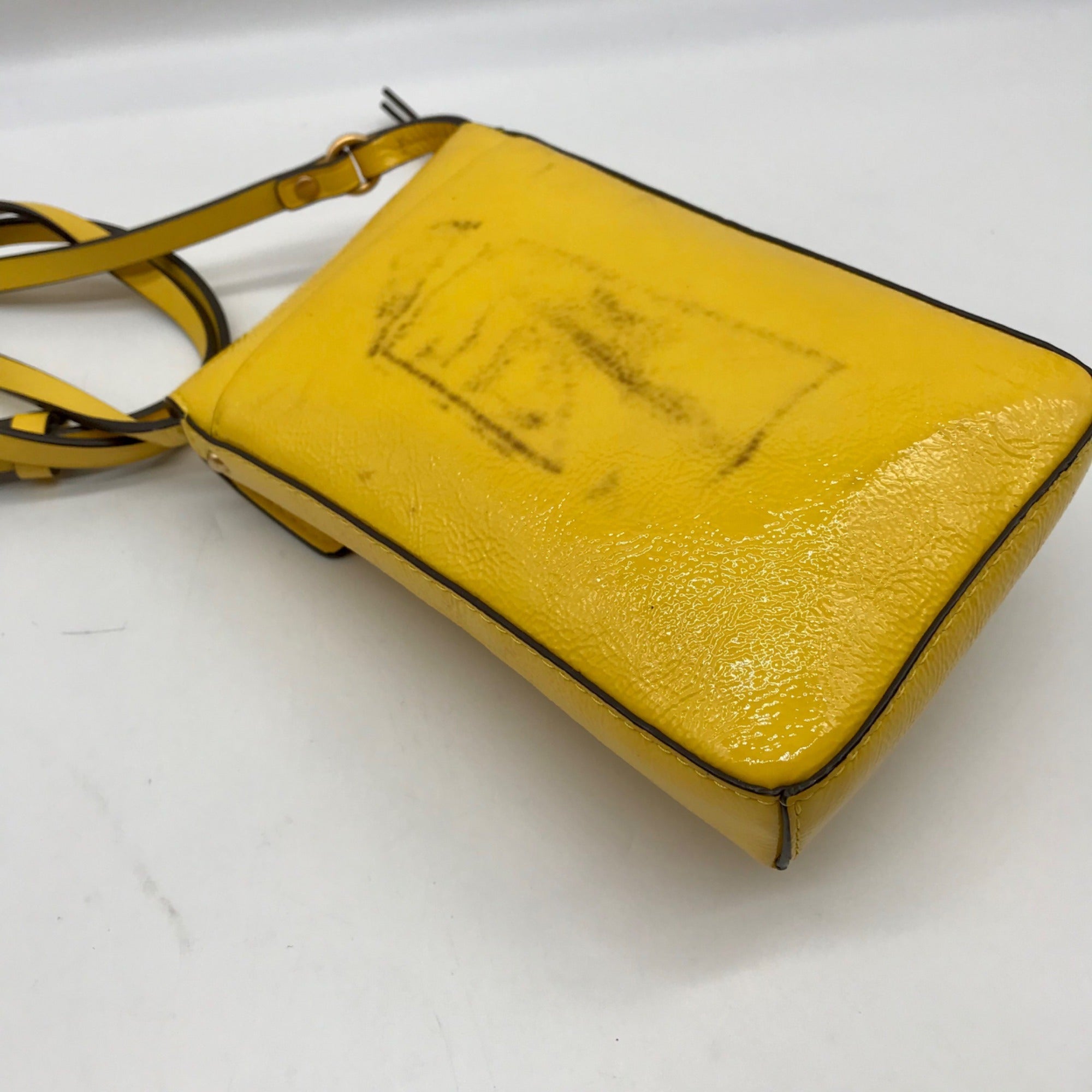Tory Burch Yellow Leather Miller Nano Crossbody Bag