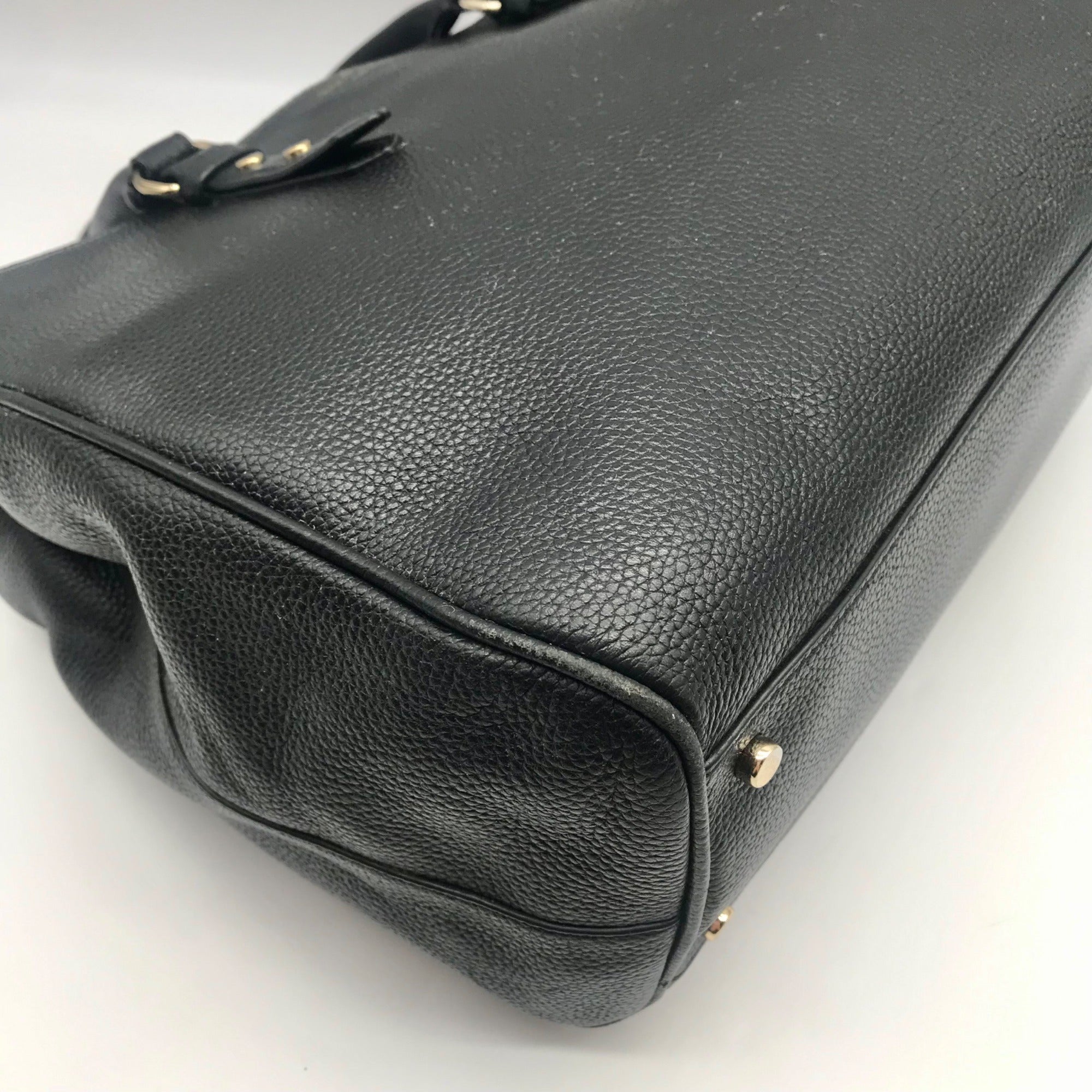 Kate Spade Black Pebbled Leather Leighann Mulberry Street Convertible Satchel