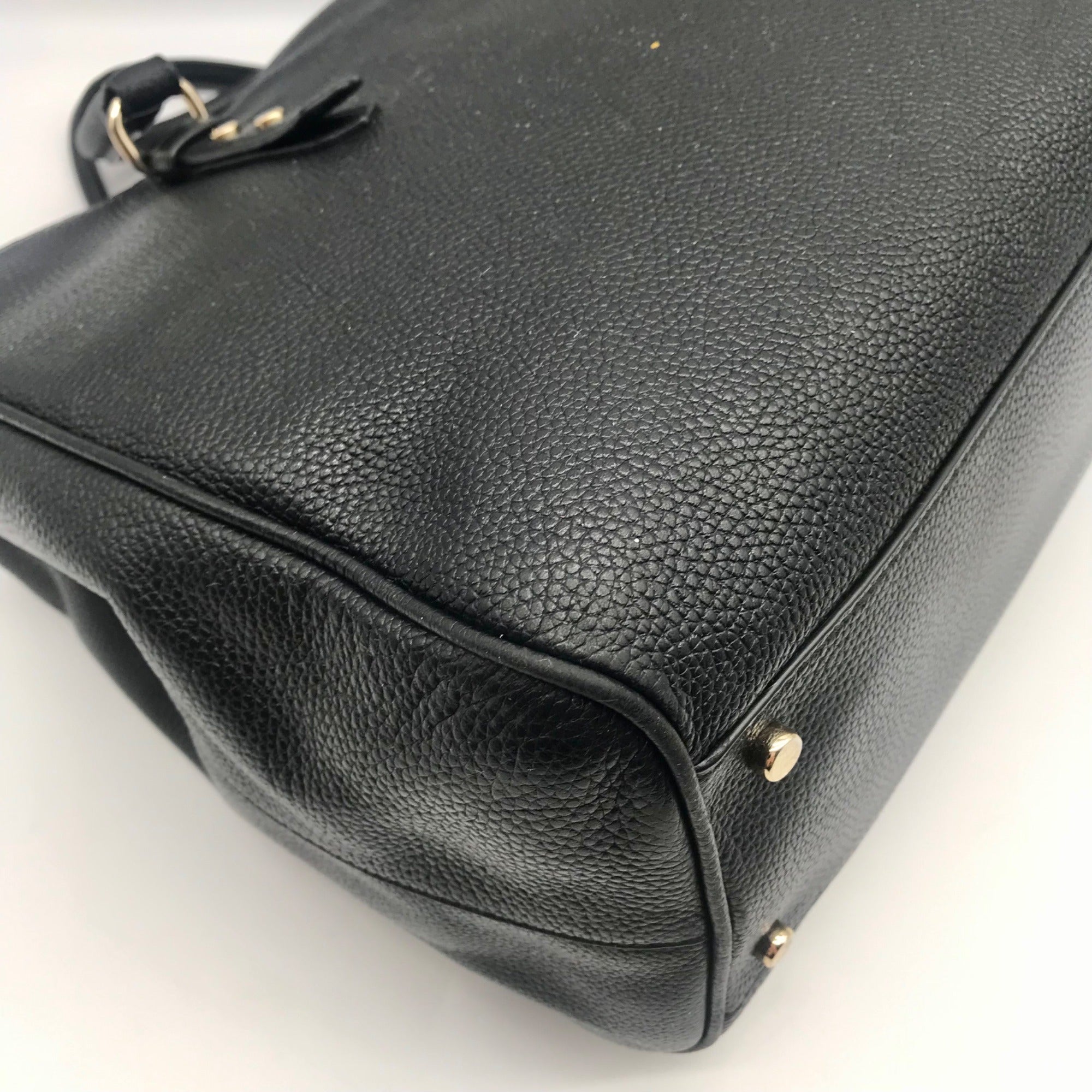 Kate Spade Black Pebbled Leather Leighann Mulberry Street Convertible Satchel