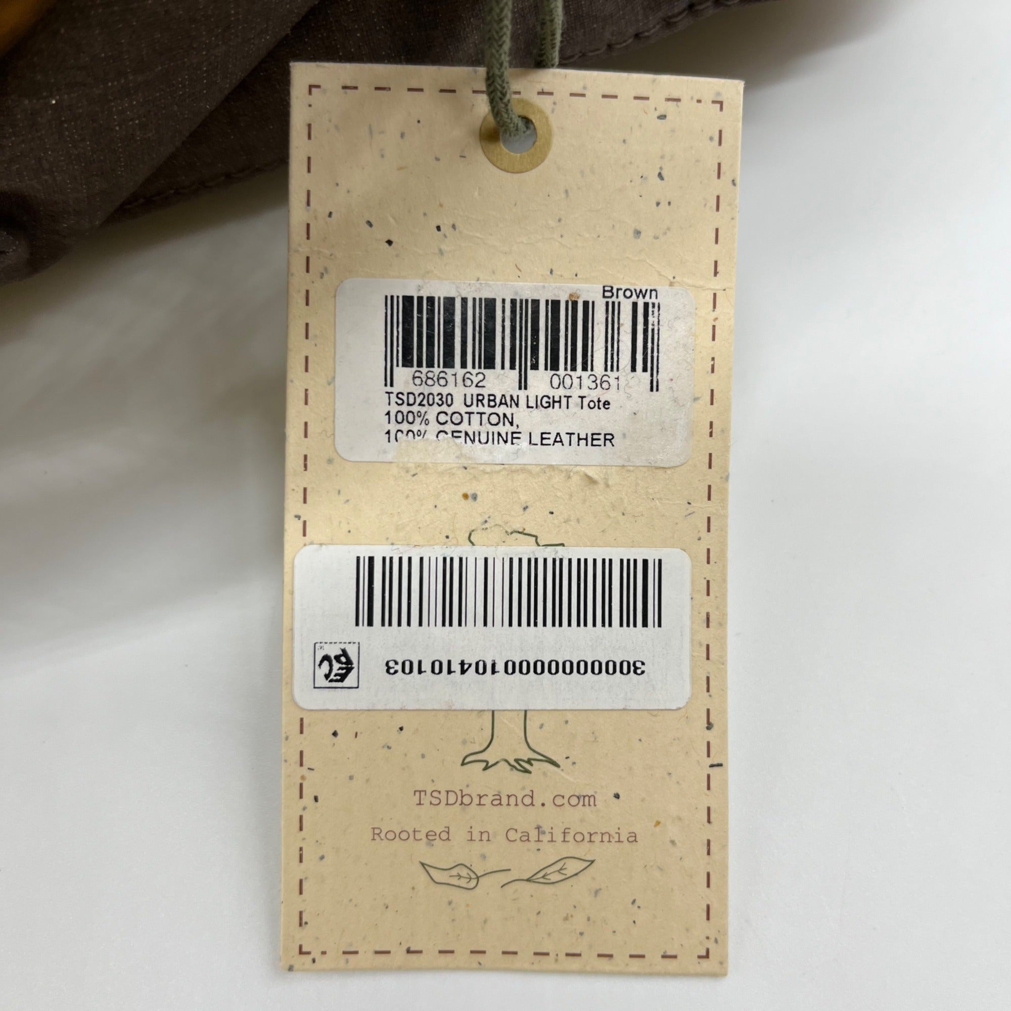 Tsd Brand Brown Urban Light Fabric Tote Bag