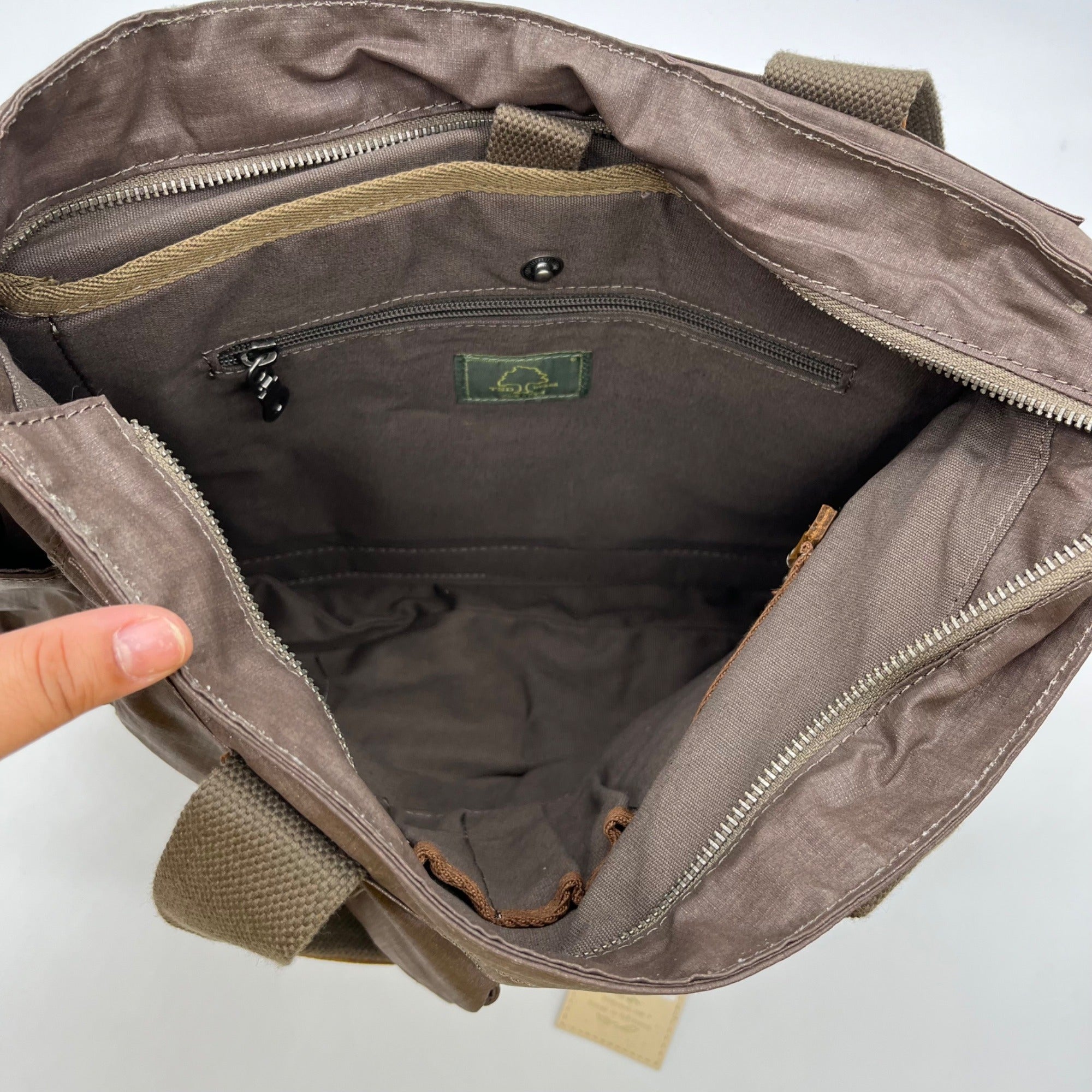 Tsd Brand Brown Urban Light Fabric Tote Bag