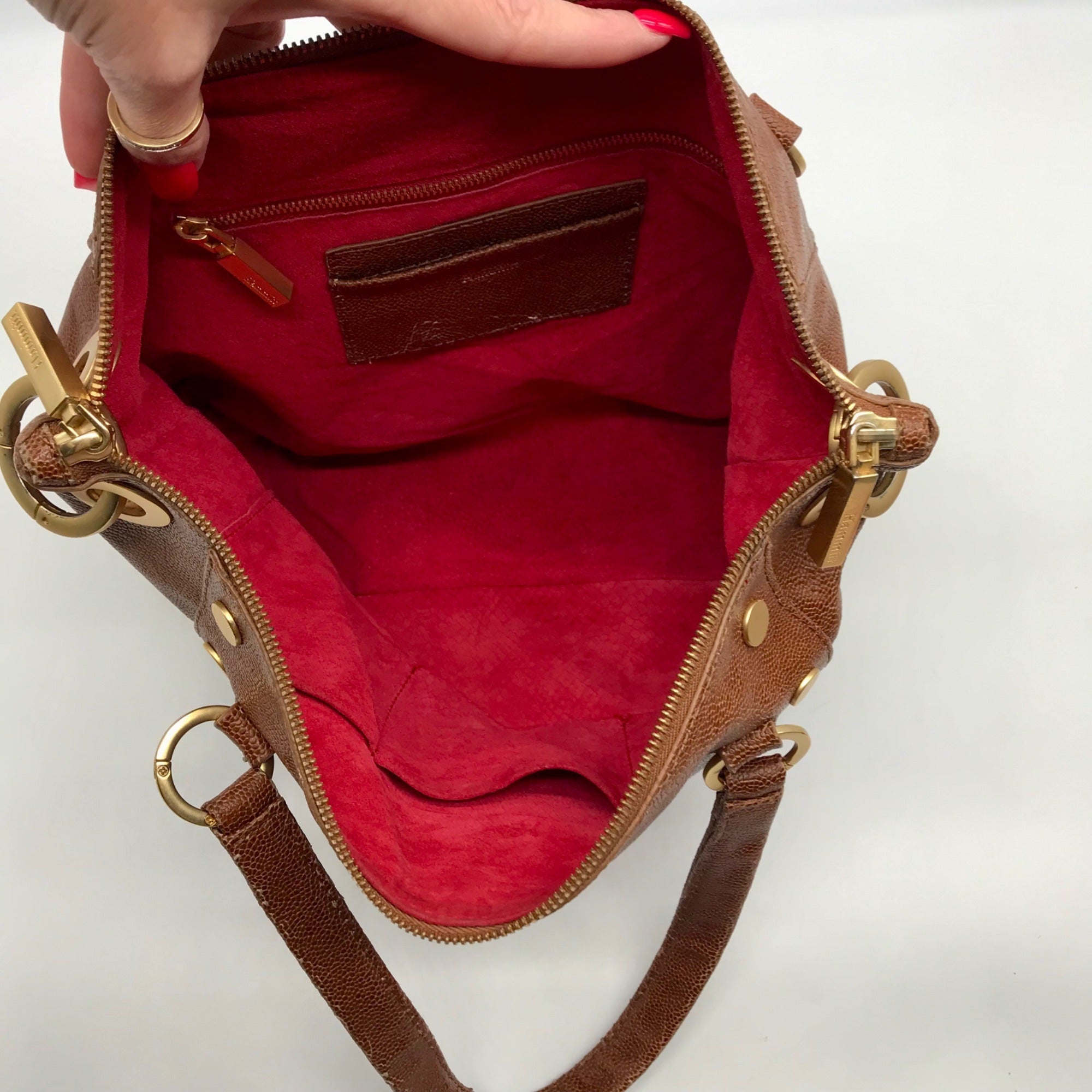Hammitt Mahogany Leather Medium Daniel Convertible Crossbody Bag