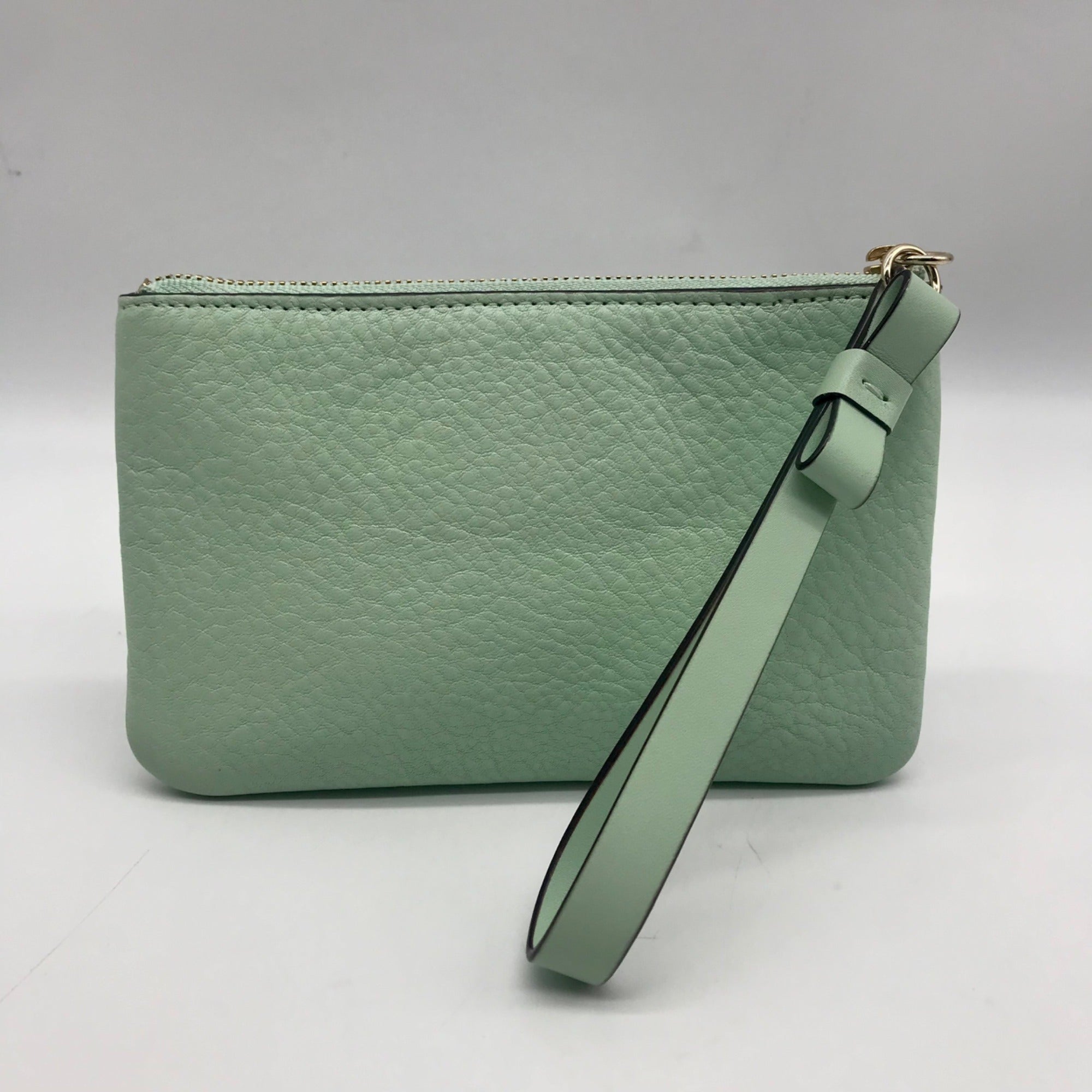 Kate Spade Mint Green Pebbled Leather Leroy Street Bee Wristlet