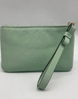 Kate Spade Mint Green Pebbled Leather Leroy Street Bee Wristlet