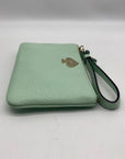 Kate Spade Mint Green Pebbled Leather Leroy Street Bee Wristlet
