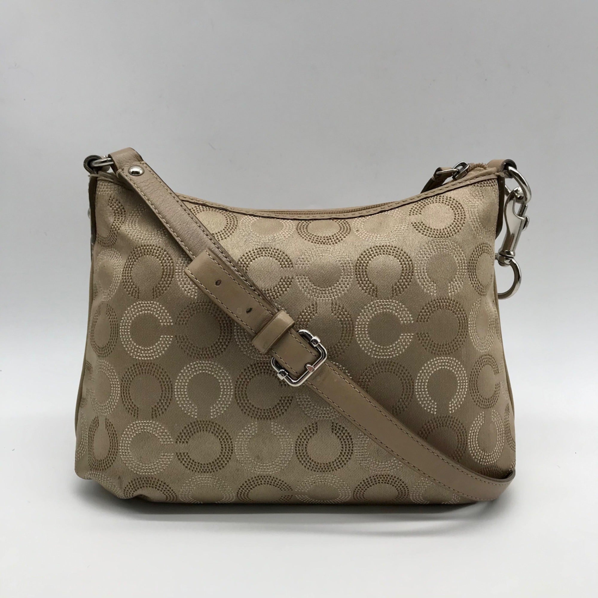 Coach Beige Madison Optical Art Crossbody Bag
