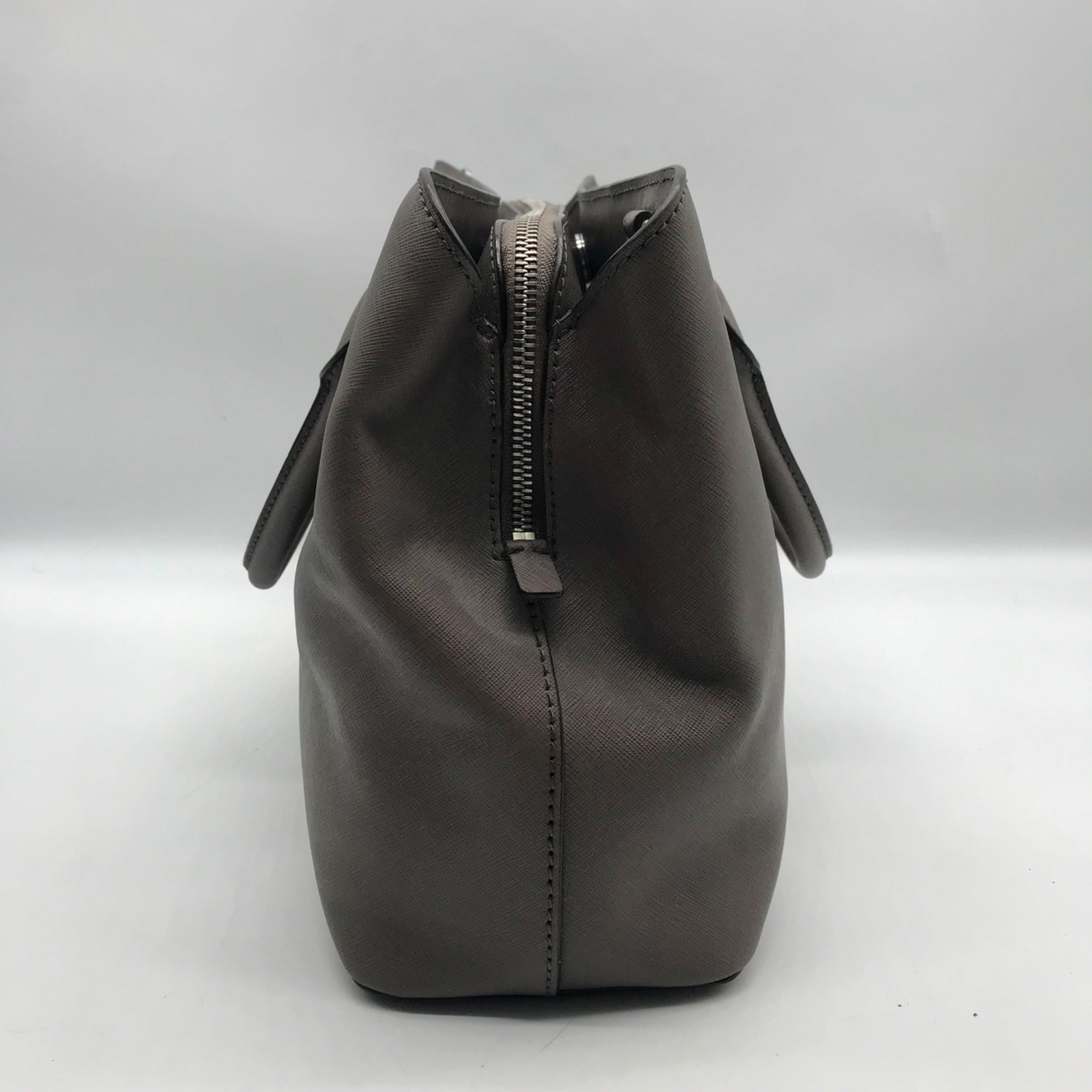 Michael Kors Dark Grey Saffiano Leather Savannah Satchel Bag