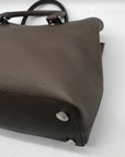 Michael Kors Dark Grey Saffiano Leather Savannah Satchel Bag