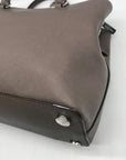 Michael Kors Dark Grey Saffiano Leather Savannah Satchel Bag
