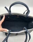 Like Dreams Navy Veda Two-Tone Buckle Medium Satchel Bag
