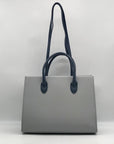 Like Dreams Navy Veda Two-Tone Buckle Medium Satchel Bag