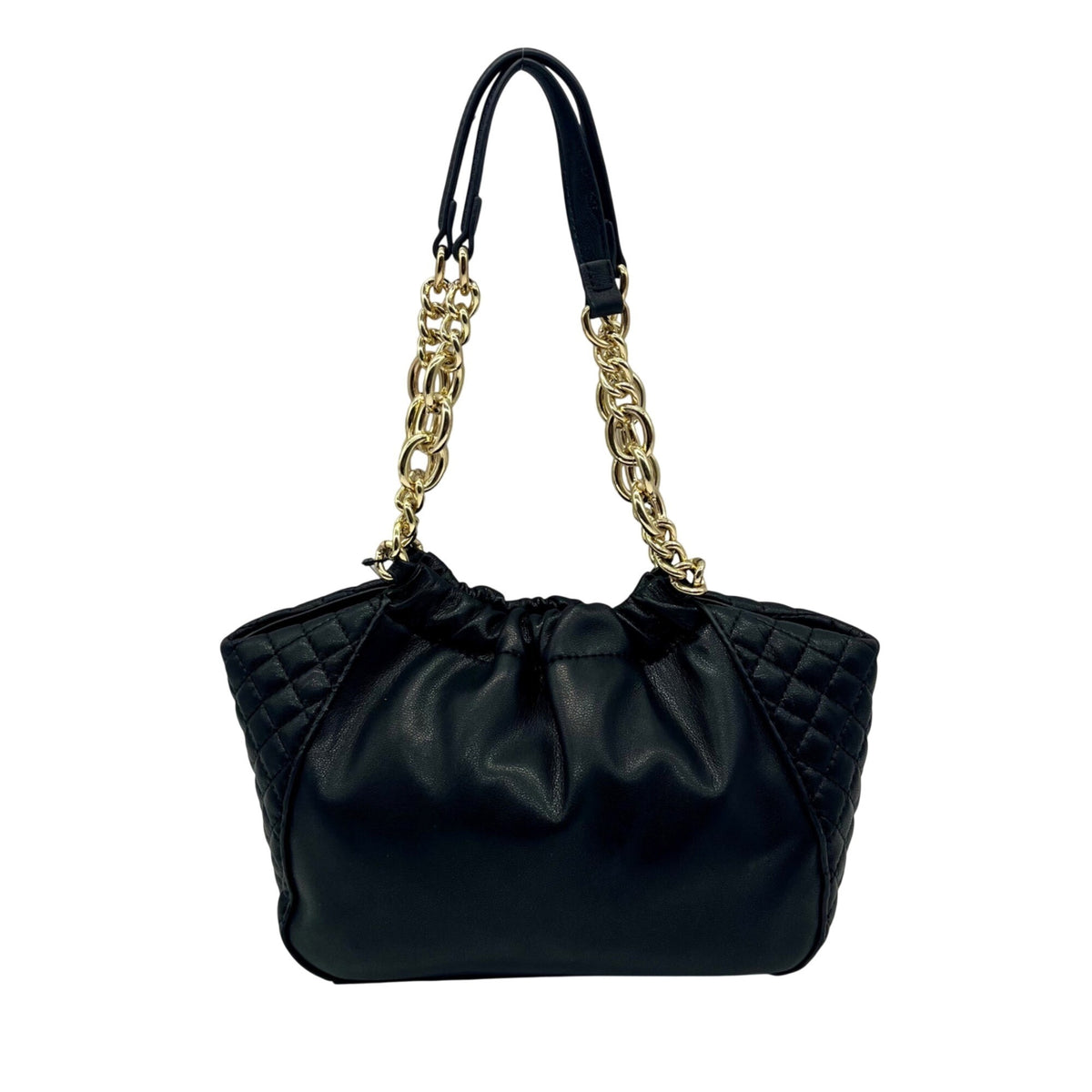 I.N.C. International Concepts Black Faux Leather Kemah Chain Medium Satchel