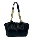 I.N.C. International Concepts Black Faux Leather Kemah Chain Medium Satchel