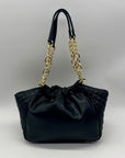 I.N.C. International Concepts Black Faux Leather Kemah Chain Medium Satchel