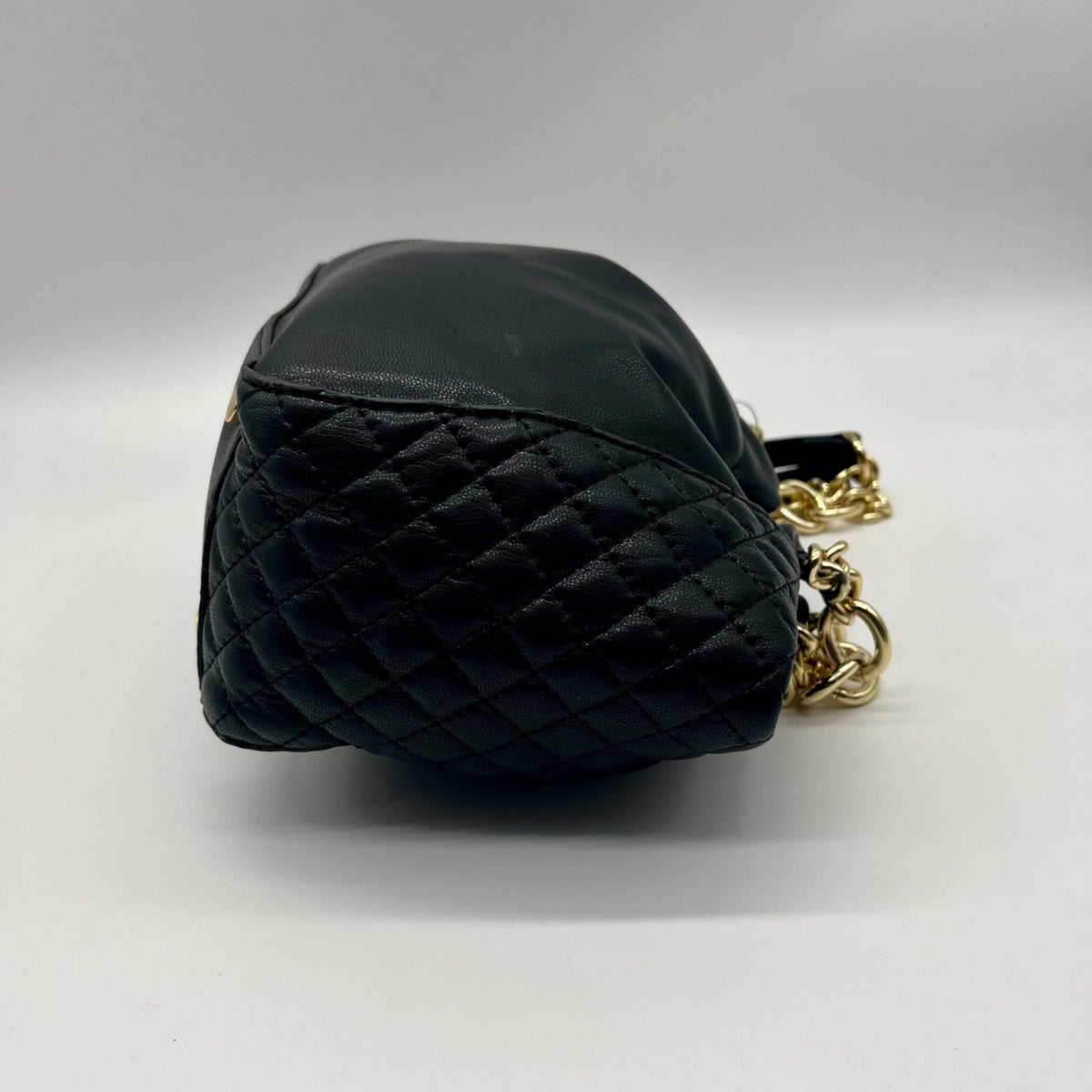 I.N.C. International Concepts Black Faux Leather Kemah Chain Medium Satchel